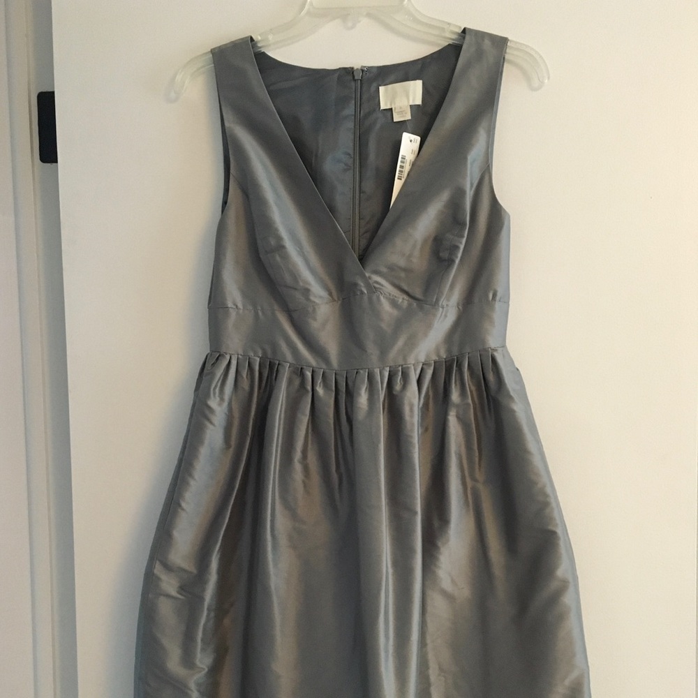 JCrew Hope Gray Silk Party Dress